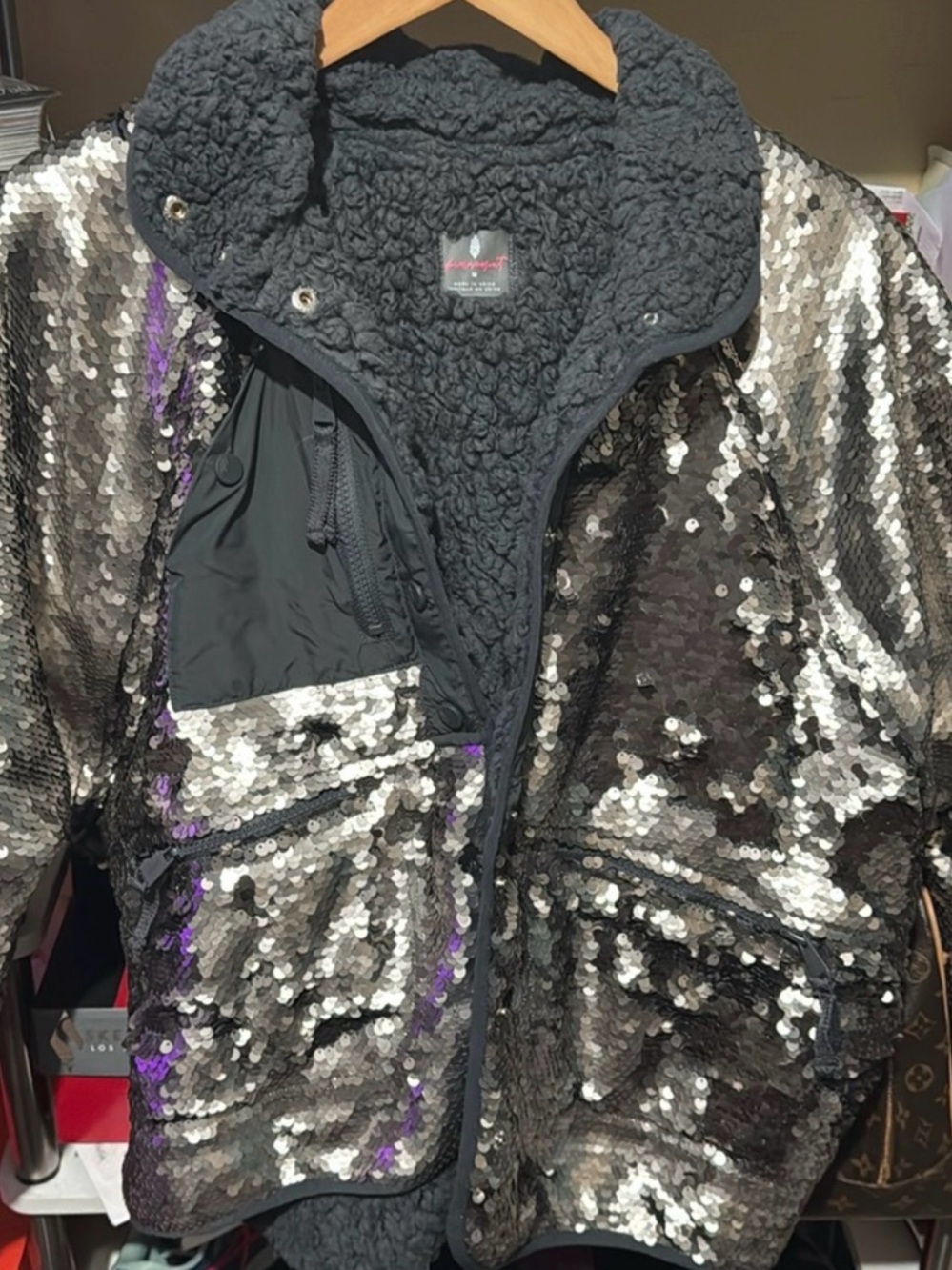 ✨ RARE ✨ FP Movement by FREE PEOPLE Hit The Slopes Sequin Jacket - Picture 2 of 2